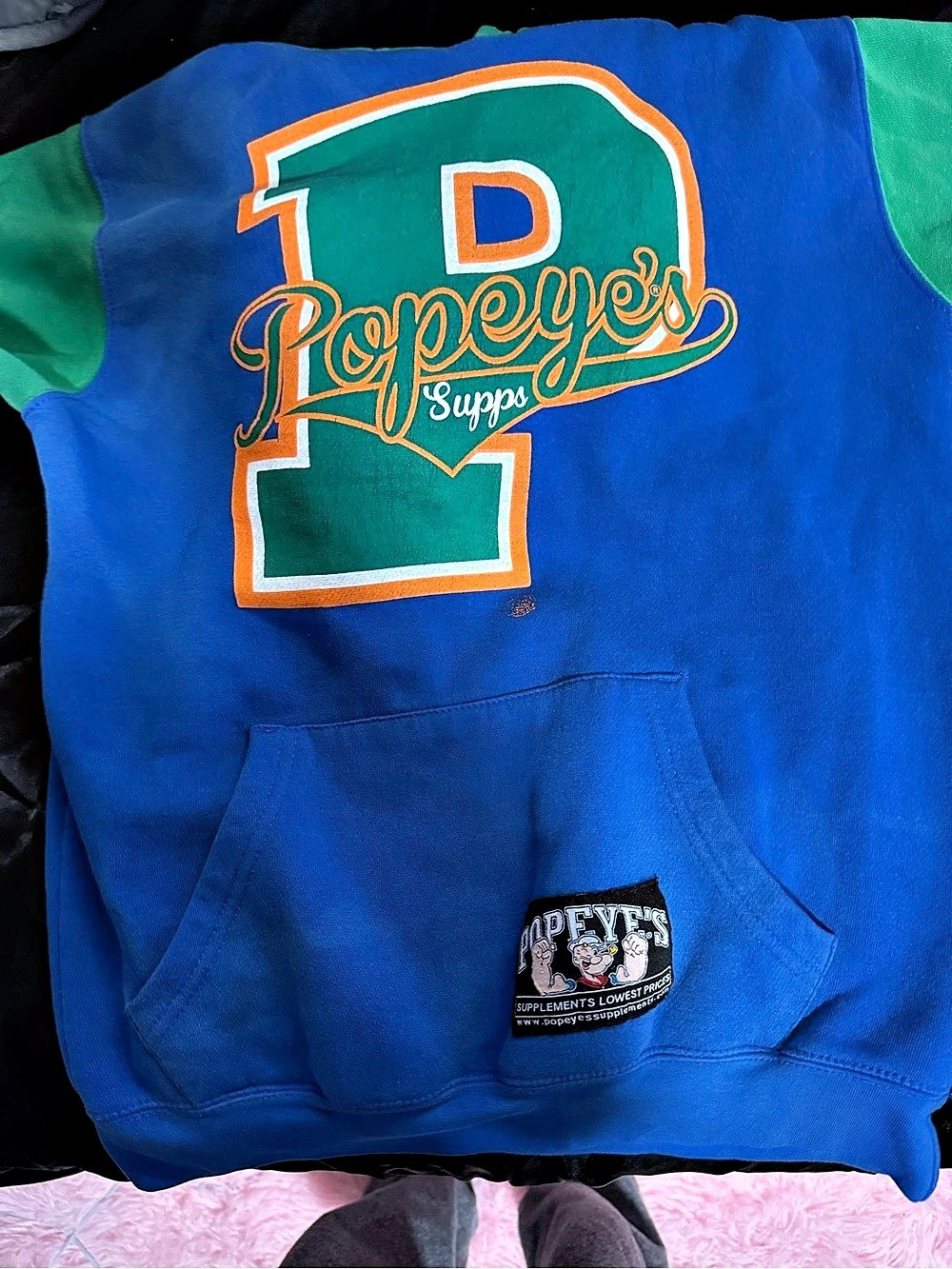Popeye's Graphic Hoodie Color Block